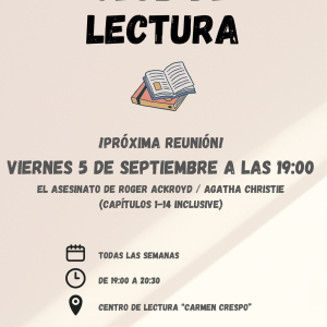Club de lectura, viernes 5 de septiembre